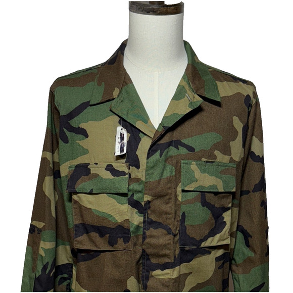 US Military Jacket Mens Medium X-Long Woodland Camo Combat Field NWT - Picture 2 of 9